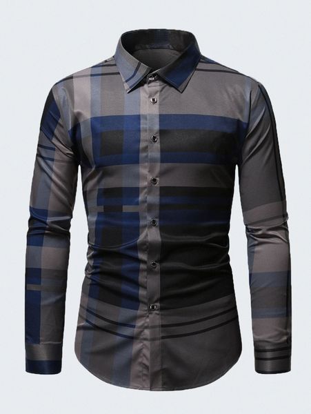 

men plaid print shirt c7ds#, White;black