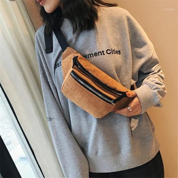 

waist bags fashion ladies bag canvas pack street phone money chest bum belt women men corduroy 40#411