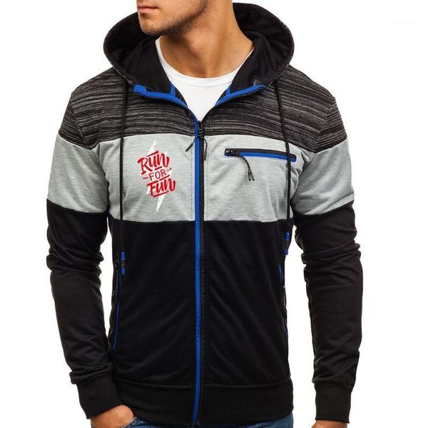 

autumn winter men hoodie splicing printed zip up hoodie men button pullover long sleeve sweatshirt sudadera hombre1, Black