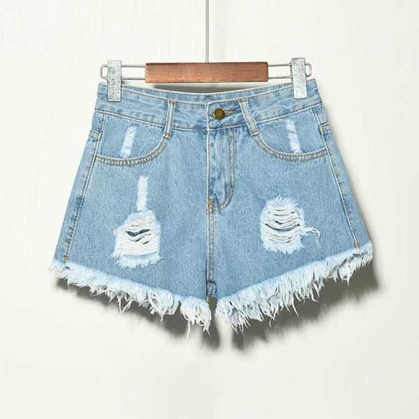

summer women elastic high waisted jeans blue short female body enhancing denim plus size shorts, White;black