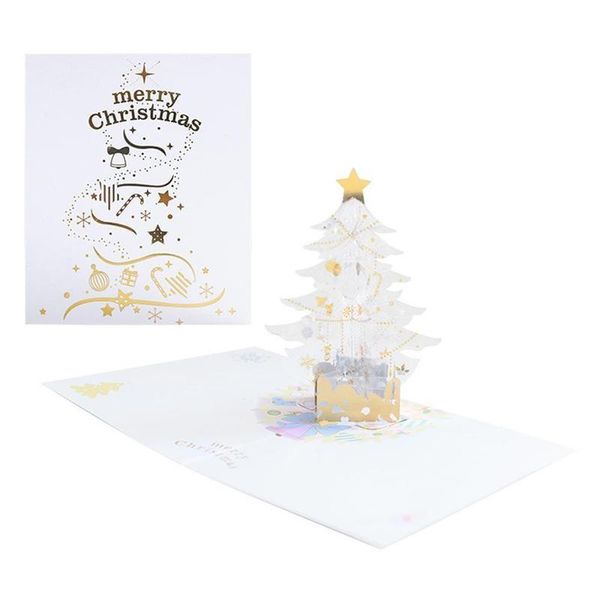 

new 3d crystal paper sculpture christmas tree greeting card home tableornament navidad blessing card natal decoration gift