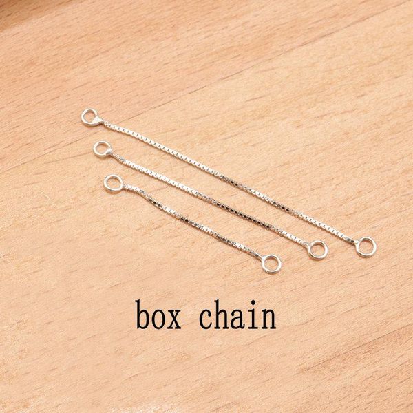 

3-5cm 925 sterling silver jewelry cross chain box chain silver extender chain for jewelry making diy jewelry findings one piece bbyiov