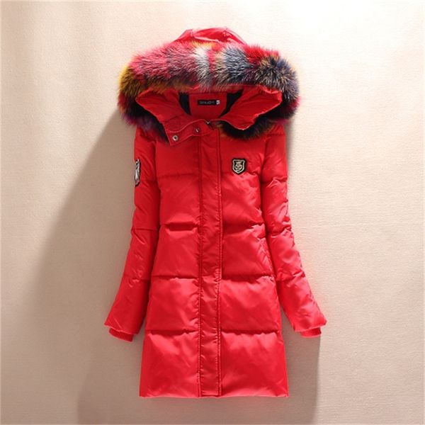 

2021 new jacket female long winter duck down royal fur coat turtleneck doune femme hiver kj1024 lmu1, Black