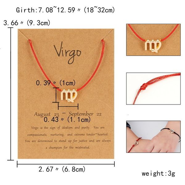 

factorygqkvzodiac bracelets weave rope twelve adjustable wrap constellations charms bracelet for men women lover gift