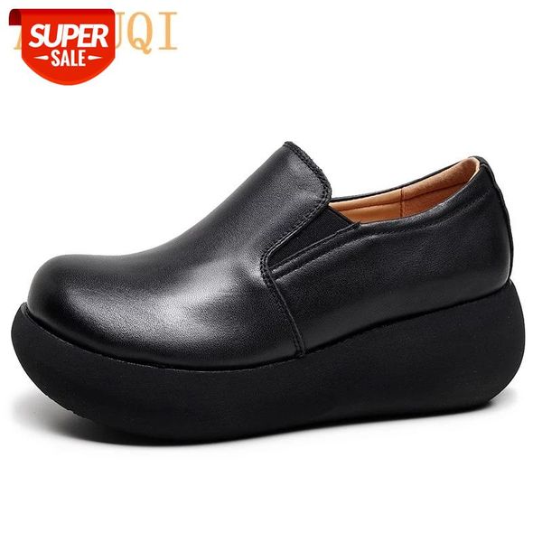 

aiyuqi women shoes spring 2021 new natural genuine leather casual shoes high platform women trend vintage #df1d