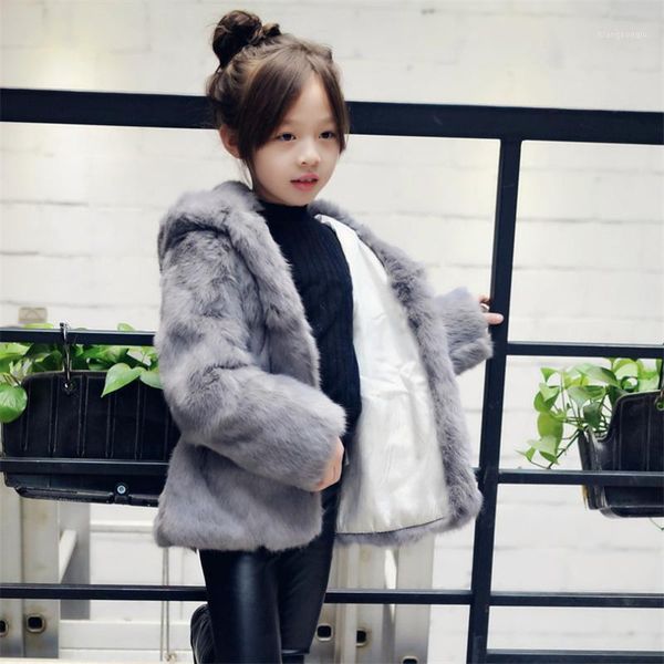

fashion children real fur coat outwear kids girls winter natural 100% real fur long warm jacket coat for girls1, Blue;gray