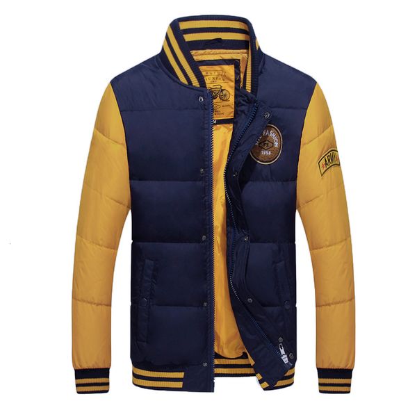 

winter jacket white duck down parkas thick warm windbreaker men coat fashion patchwork mens snow outerwear, Black