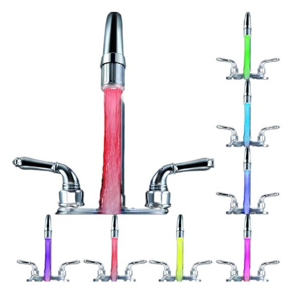 

other faucets, showers & accs faucet light bathroom temperature control 3 color water power shower tap saving led aerator