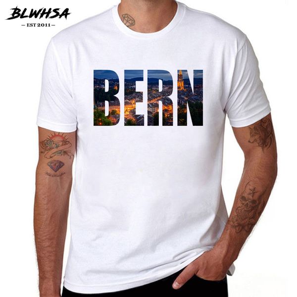 

sport blwhsa bern city printing men t shirt summer casual short sleeve round neck brand t-shirts switzerland city bern men clothes