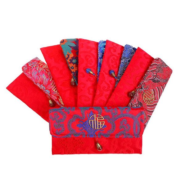 

gift wrap lucky money bag cloth floral red envelope year packet for spring festival 10.5cm x 19.5cm