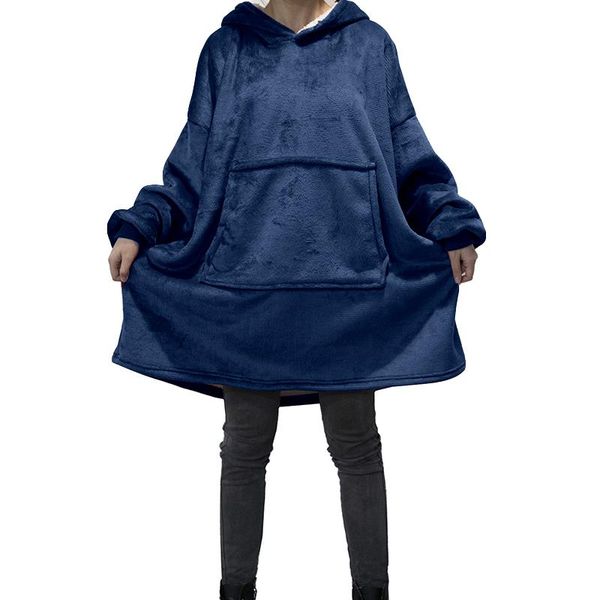 

oversized with sleeves robe blanket sweatshirts warm long woman big winter giant fleece loose hoodies solid pocket hooded tv xewwh, Black;white