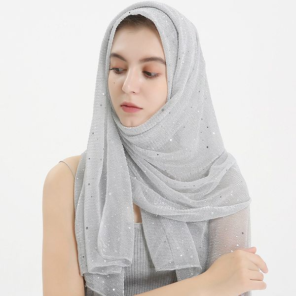 

sequins plain hijabs scarf glitter headband shawls islamic face wrap solid color turbanet bling bling yellow muslim womens fashion