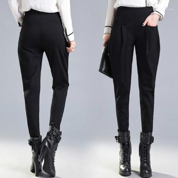 

women fashion harlan skinny pants loose elastic waist high waist casual hip pants punk plus size fall 2020 women 5xl1, Black;white