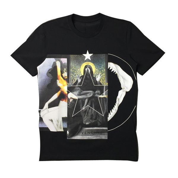 

19ss mens t shirt fashion men round neck short sleeve mens casual black tees size m-2xl, White;black