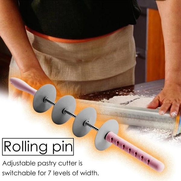 

adjustable blade roller pin croissant cutter multi function bread slicer set stainless steel croissant bread dough cutter roler wmtzya