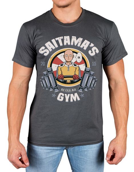 

saitama's gym one punch man t-shirt hench life manga spoof cotton cool gift personality tee shirt sport hooded sweatshirt hoodie
