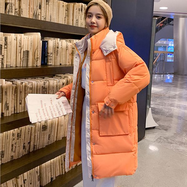 

arrival 2021 new winter women hoodie parkas oversize female jacket fashion long coat 1 92uh, Black