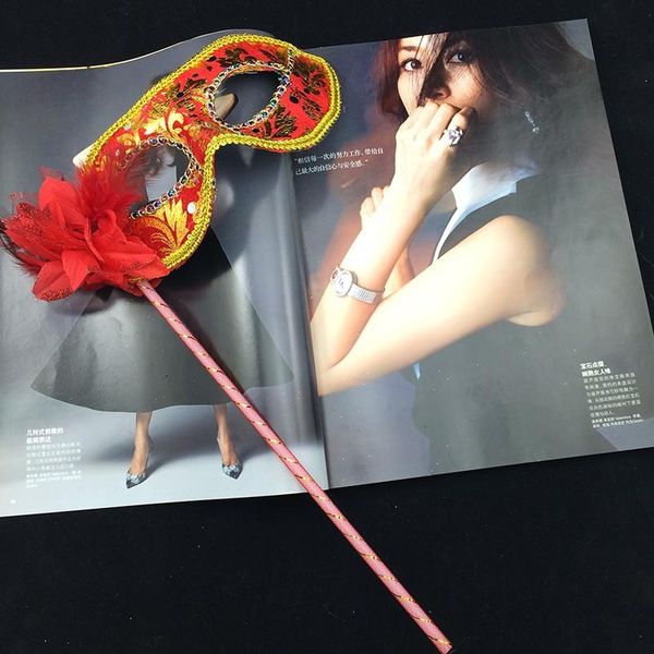 

venetian masquerade half face flower on stick halloween christmas dance wedding birthday party mask supplies dbc vt