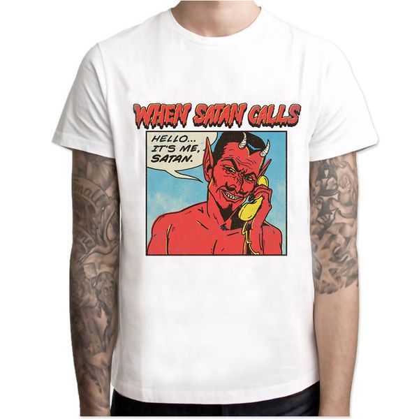 

fashion satan anime summer new funny tshirt male cool tees white novelty harajuku sport hooded sweatshirt hoodie men t shirt