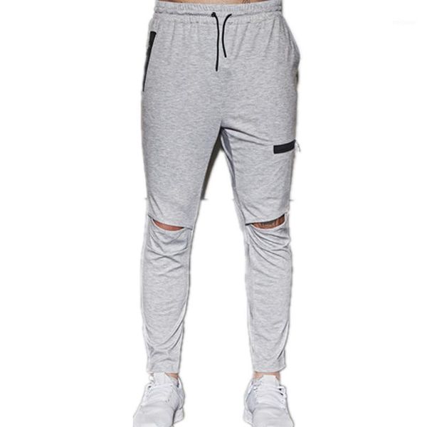 

isurvivor 2020 new men's running fitness training trousers men's hole small feet casual pants1, Black