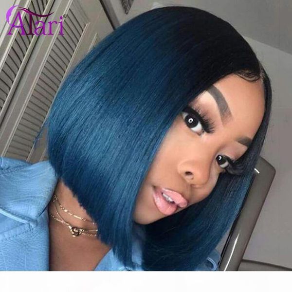 

hd frontal wigs blue wig bob lace front wigs straight lace front human hair brazilian hair virgin human bob wig, Black;brown