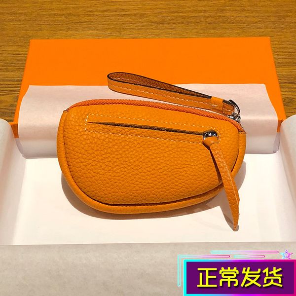 puede personalizar bolsas naranjas maletero caja monedero cremallera cero cartera monedero de cuero de mujer mini llave muñeca bolso de mano pequeño lindo corto