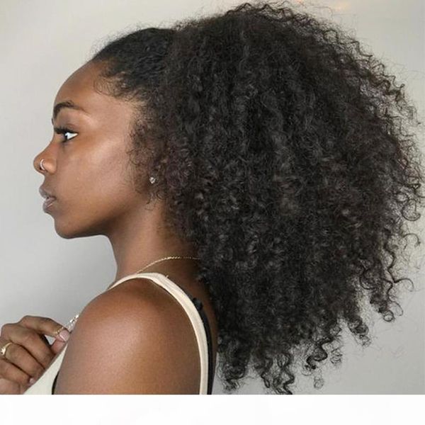 

kinky curly full lace afro wigs glueless mongolian virgin hair pre plucked afro kinky curly human hair wig for african american women, Black;brown