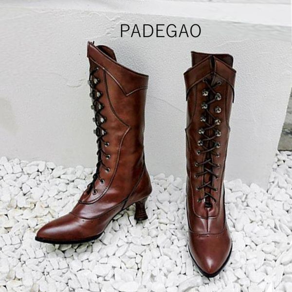 

women boots 2020 brown cross-tied zipper boots for women fashion europe, Black