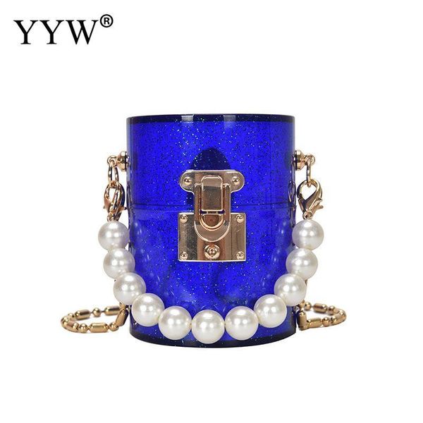 

сумки люкса сцепления моды круглого ковш сумка мини прозрачная пластиковая pearl рука сумка слинг плечо сумка sac a главного femme