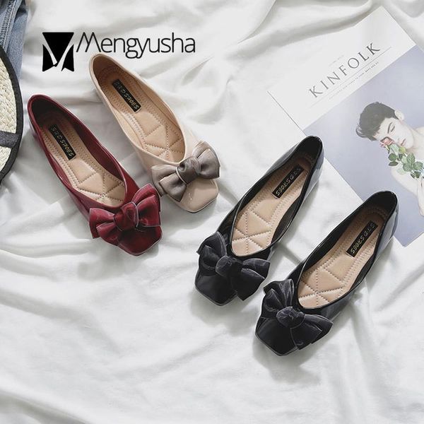 

women bowknot foldable ballet shoes women square toe slip on moccasins japanned leather cut-out loafers ladies roll-up ballerina, Black