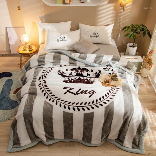 

flannel thick warmth blanket, reactive printing and dyeing bed quilt for youth or decorate bedroom and bring good sleeping1