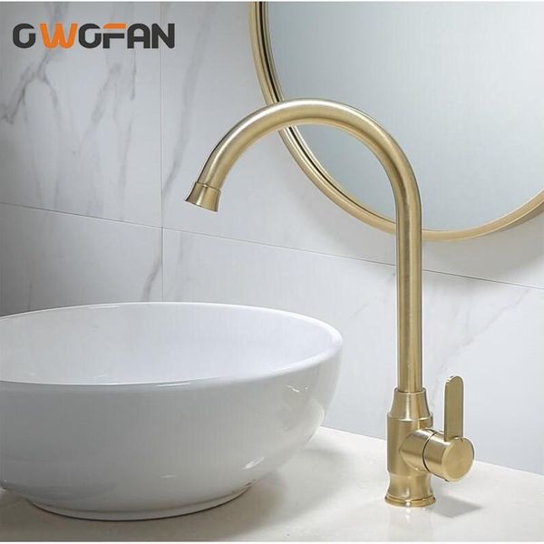 

bathroom sink faucets solid brass faucet rotation basin and cold water mixer tap deck mounted brushed gold s79-367