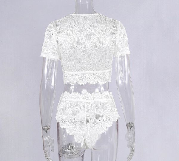 

2020 новый шнурок видеть через пляж прикрытия сексуальных женщин 2pcs / set crop tops + шорты низ бикини купальники купальник крышка ups99, Black;gray