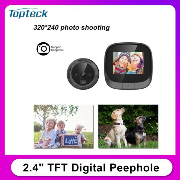 

2.4" tft digital peephole viewer door eye doorbell camera ir night vision p taking for home security