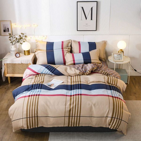 

new hardcover pure cotton four piece set thickened all cotton dormitory sheet quilt cover three piece set bedding