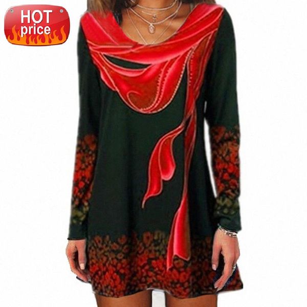 

women new summer boho print blue long sleeve elasticity female t-shirt casual loose ladies tee shirt plus size 4xl 5xl #yc7d, White