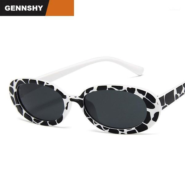 

2020 new unique small frame sunglasses men women fashion oval sunglasses cow color light comforable eyeglasses traveling uv4001, White;black