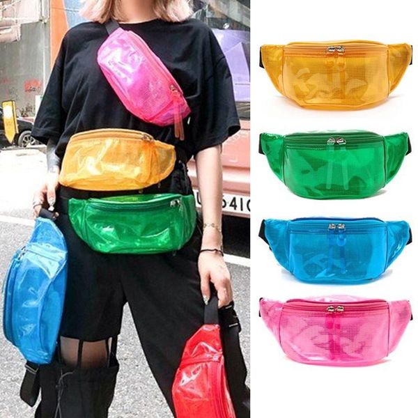

pvc transparent waist pack girl fashion personalized waist belt bag hip hop chest bag casual summer color pack new da60yb