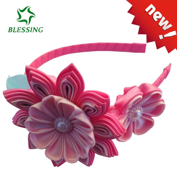 

12pcs new arrival flower headband attached lined ribbon for girl or wowen of party and take a pgraph the mosr popular colors y200710, Slivery;white