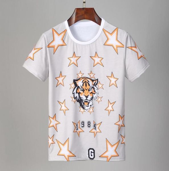 

european  summer popular logo letters graffiti short sleeve t-shirt male hip-hop fashion trend hong kong t-shirt male wind ggg, White;black