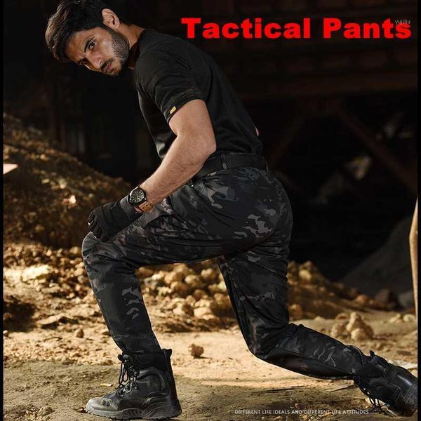 

outdoor pants men tactical cargo combat army training camouflage rip-sfleece trousers militar hunting1, Black;green