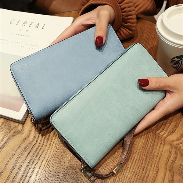 

2019 female wallet woman long wallet pu leather long purse brand designer women quality female wristband purse, Red;black