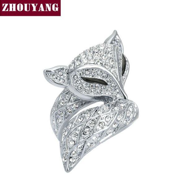 

cluster rings zhouyang zyr041 lovely rose gold color ring crystals from austria full sizes, Golden;silver