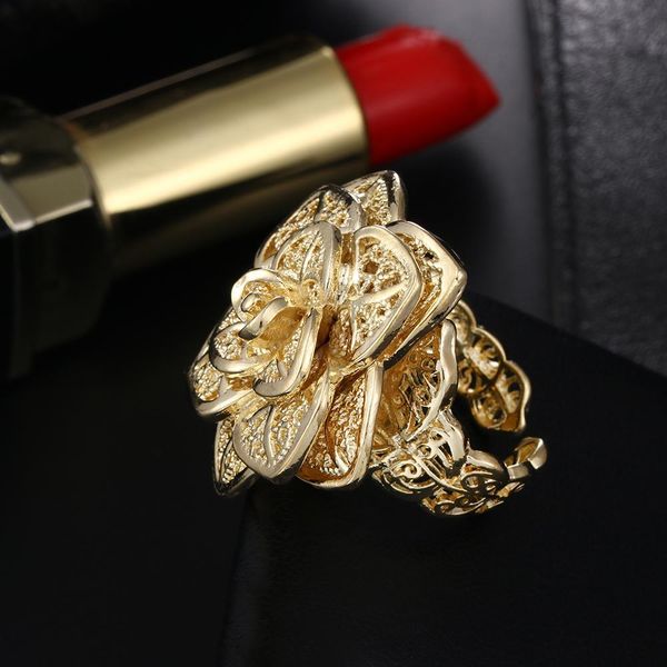 

beautiful noble cute pretty fashion wedding party silver gold color women lady flower open ring jewelry jsr116 h bbyxvn
