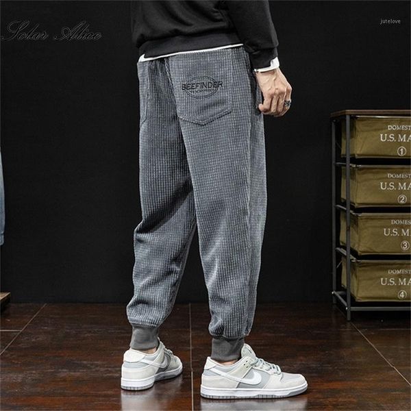 

2020 men's fall/winter new corduroy casual pants loose harem pants1, Black