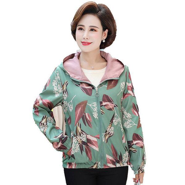 

women's jackets two side wear female jacket women autumn spring print long sleeve coat plus size hooded windbreak zipper 2021, Black;brown