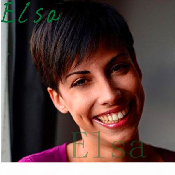 

natural short pixie hairstyle human hair lace front wig brazilian indian malaysian peruvian virgin hair full lace wig human hair short wigs, Black;brown