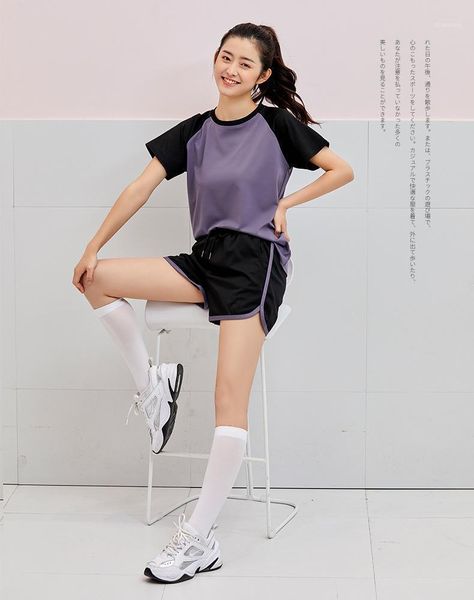 

yoga outfits 2 pieces women summer fitness set s//l/xxl casual workout sportswear suit running loose clothing1, White;red