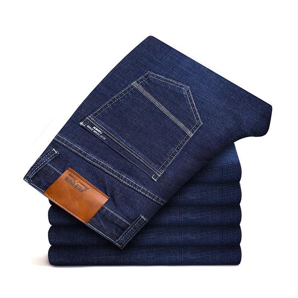 

big size 42 44 46 men brand jeans new slim fit business casual stretch denim pants male black blue spring autumn trousers,1834