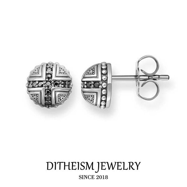 

skull pave stud earrings 2019 new cubic zirconia fashion jewelry black punk 925 sterling silver gift for women men lover wmtutv, Bronze;silver